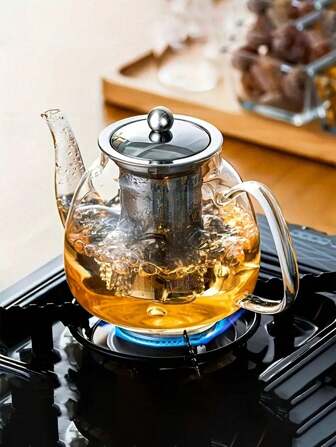 1 件优雅玻璃茶壶，带不锈钢浸泡器 - 厚耐热玻璃水壶，适合完美浸泡，非常适合茶爱好者返校