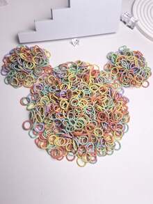 20/100/500件 多色螺纹防皱婴儿发带 不伤头发的小弹力发带 马尾夹发饰 女婴四季发带 婴幼儿日常配饰 节日礼物 (颜色随机)