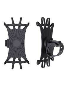 3/1pc Baby Stroller Phone Holder, Stretchable Silicone Material Phone Holder, Fits Phones Up To 15.5cm/6.1in Long, 7.5cm/2.95in Wide, 360° Rotatable, Suitable For Baby Stroller, Bicycle Phone Holder - Black - View 10