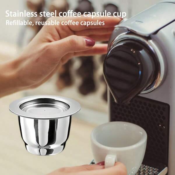 1pc Stainless Steel Reusable Coffee Capsules Fit For Capsules OriginalLine, Metal Refillable Espresso Coffee Filter Pods Compatible With Machines Brewers