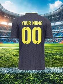 Customizable Sports Jersey - Everton, Breathable Quick-Dry 210g Spring/Summer Single Top Unisex Sports Team Club Training V-Neck Football Shirt With Front & Back Print Of Name, Number, Logo, Suitable For Daily Casual, Party & Gathering, Comfortable Fit