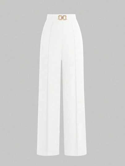 Freeform (Size Note: Runs Large) Plus Size Women's Thin Fabric Spring Pants, Black/White/Brown/Khaki, Minimalist Business Casual Commute Elegant Resort High-End Versatile Slimming Lady Vintage Korean Style (Suggest Ordering One Size Down) Summer