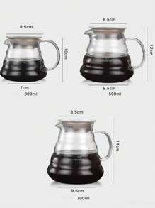 1pc Heat-Resistant Glass Pot Set, Manual Drip Coffee Maker, Filter Coffee Sharing Pot, Thick Glass Chahai Cup Back To School