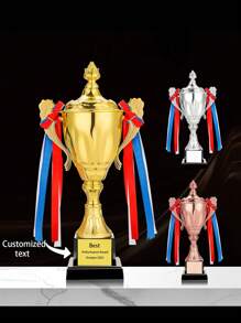 قطعة واحدة كأس معدني مخصص لكرة القدم والسلة والريشة، ذهبي فضي برونزي، مصنوع من سبيكة حديدية وخامة ABS، كأس جوائز المنافسة الرياضية لألعاب كرة القدم والتنس، أنيق، عصري، هايبر، كاجوال، شيك بسيط، شخصي، مخصص، فريد من نوعه، أزياء الرجال، خزانة قياسية ،أنماط الشارع والأساسية للرجال، هدايا مثالية للرجال، الأصدقاء والعائلة، للأعياد والعطلات والمدرسة والمنافسات الرياضية