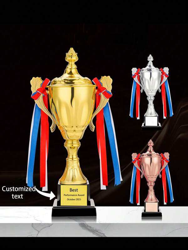 1pc Customized Metal Football Basketball Badminton Trophy, Gold Silver Bronze Trophy, Iron Alloy And ABS Material, Sports Competition Award Cup, Football Tennis Game Honor Trophy,Stylish,Fashion,Hipster,Casual,Minimal Chic,Personalized,Customized,Custom,Unique,Guy Costumes,Capsule Wardrobe,Men Basic/Street Style,Ideal Gifts For Him,Boyfriend,Family,Friends,For Birthdays,For Vacation/Holiday,For School/Competition,For Sports/Climbing