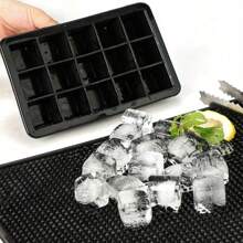 1pc, Silicone Ice Cube Tray, Each Tray Easily Releases 15 Square Ice Cubes, Reusable, Suitable For Fridge, Chocolate, Juice, Large Ice Cubes,(4 Grids/6 Grids/8 Grids)