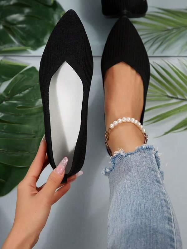 Women's Pointed Toe Casual Flat Loafers, Simple & Fashionable, Breathable Slip-On