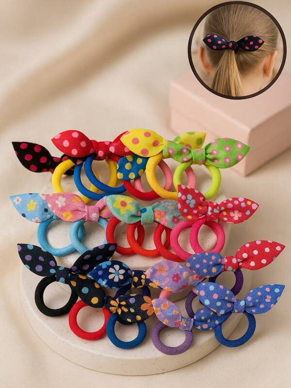 Kit 48 Unidades Xuxinhas Rabicó de cabelo Elásticos Schrunchies Cores Sortidas Amarrador de Cabelo