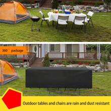 1pc Black Furniture Cover, Made Of Oxford Cloth, Water-Resistant, Suitable For Outdoor Patio And Indoor Furniture, Keeps Furniture Clean And Tidy