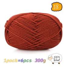 300g 100% reine Strickwolle, ideal für handgemachte Pullover, Mützen, Schals zum Warmhalten im Herbst/Winter, 1 Stück = 6 Knäuel = 300g