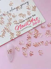 Small Size 100Pcs Metal Rivet, Bow Design Nail Art Decor, Diy Bow Tie, Ribbon, Starfish Design, Nail Salon, Japanese And Korean Minimalist Pop Style Y2K Punk1 Nails Charms Nails Supplies Nail Gems - Multicolor - View 10