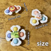 3 件吸盘旋转玩具，婴儿玩具，婴儿必需品，适合 1-3 岁幼儿的旋转玩具，婴儿玩具，洗澡玩具感官玩具早教玩具浴缸玩具餐椅玩具，适合男宝宝女宝宝的生日礼物，适合婴儿日常使用 - 彩色 - 查看 7