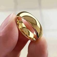 1 Stück Unisex 6mm klassischer 18K vergoldeter Edelstahlring, Gold-/Silberfarben, minimalistisches geschwungenes einfaches Design, elegantes Hochzeits-/Jahrestags-Schmuckgeschenk, strapazierfähiges Edelstahl Modezubehör, luxuriöses minimalistisches Design, geeignet als Verlobungs- oder Eheringr, perfekte Wahl für Antrag und Verlobung