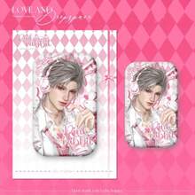 1 pieza Merchandising del juego del Amor y el Espacio Profundo, Colección de insignias rectangulares rosas de conejo en formato de miembro completo, Decoración de escritorio, Decoración del hogar, Coleccionable, Exhibición en el escritorio del ordenador, Juguetes de la serie rosa, Regalos para fiestas, Excelente regalo para fans y amigos