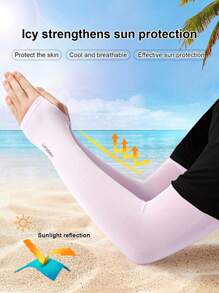1 paire de manchettes de protection anti-UV unisexe, manches respirantes pour dames, gants de protection solaire pour l'extérieur, rétractables, parfaits pour l'été, s'assortissent à divers vêtements