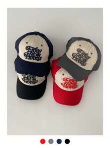 1pc Vintage Leopard Print Letter Embroidered Soft Crown Unisex Baseball Cap, Fashion Streetwear Curved Brim Cap