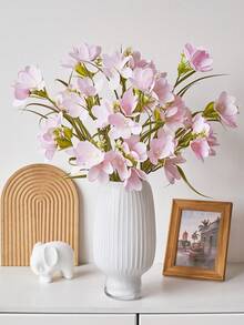 1 Bouquet 28.4'' Artificial Daffodil Magnolia Flower Real Touch Orchid Fake Flowers For Home Living Room Wedding Table Decoration Stuff Flower Arrangement Romantic Theme,Fake Plants,Room,Desk,Garden Decor - Baby Pink - View 3