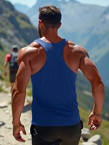 Men's Fitness Outdoor Sleeveless Top, Loose And Breathable Design, Suitable For Running, Gym, Basketball, Cycling, Yoga, Training And Casual Daily Wear, Outdoor Travel, Beach Vacation And Home Leisure, Suitable For Daily And Sports Occasions - Royal Blue - View 2