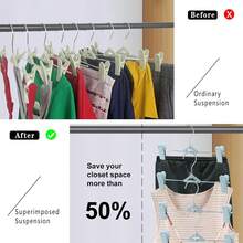 10/20pcs Rotating Pants/Skirt Hanger Clips, Connectable Clothing Hangers With Swivel Hooks - Multicolor - View 7