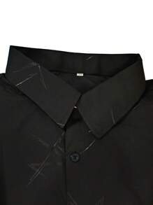 قميص رسمي فاخر للرجال، أنيق وذات طبعة شخصية بخطوط طويلة الأكمام وأزرار، فاخر غير متكلف