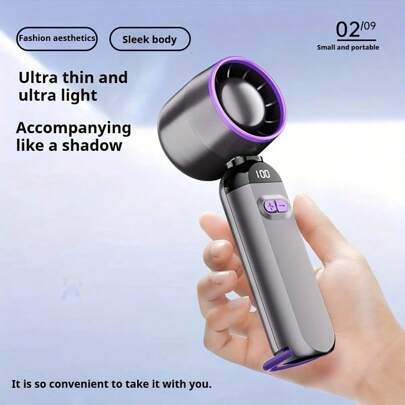 1 Pc Foldable Handheld Small USB Charging Fan 5V-2A/10W Power 1200mAh 18650 Battery Small Fan Three Colors Portable Lashes Fan Ultra Long Battery Life Extension Graft Eyelashes Dedicated Air Conditioning Glue Fast Dry Beauty Makeup Tools For Women Lash Supplies Makeup Tools Use (Hight 7 Inch) Summer Cooling,Beach,Travel