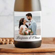 Custom Photo And Text Wine Bottle Sticker, Custom Photo Label, Custom Wedding Style Sticker, Custom Label, Personalized Photo And Text Bottle Sticker, Personalized Sticker, Wedding Label, Square Sticker, Colored Decal Label, Gift For Him/Her, Idea Gift For Valentine's Day, Mother's Day, Father's Day, Birthdays, Or Anniversaries, Wedding Gift, Couples Gift, Best Gift For Mom, Dad, Wife, Husband, Girlfriend, Boyfriend, Multi-Functional,Ornamental