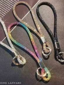 1 pieza Cordón de teléfono móvil con rhinestones, accesorio de moda de sujeción manual para decorar la funda del teléfono móvil como regalo para mujeres, madre, familia, amigos, cumpleaños, festividades