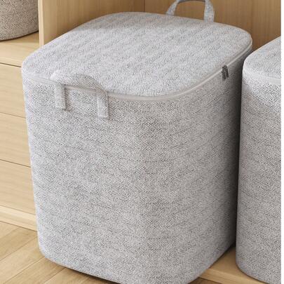 1PC 灰色拉链大容量收纳袋，升级版衣物收纳袋，玩具收纳袋，搬家打包袋，经典杂物收纳袋，人字纹收纳袋，双向合金拉链，坚固手柄