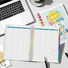 1pc Teacher Planner 2025-2026 A4 Lesson Plan Book With Colourful Tabs, Academic July 2025 To June 2026, Weekly And Monthly