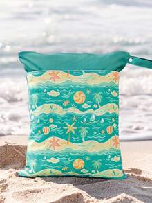 1 Stück Nass-Trocken Beutel für Stoffwindeln von Babys mit 2 Fächern, wasserdicht waschbar Aufbewahrungstasche zum Reisen für Badeanzug, Gym, Strandtuch