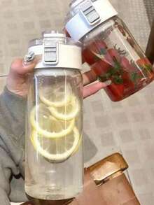1 件 350/550/800ml 透明水瓶、杯子、夏季旅行水瓶，带翻盖和防漏嘴，便携式简易塑料饮料瓶，可重复使用的补水杯，适用于运动、健身房、办公室、学校、户外活动、夏季必需品 - 彩色 - 查看 7