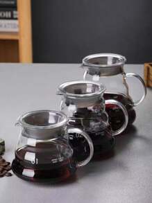 1pc Heat-Resistant Glass Pot Set, Manual Drip Coffee Maker, Filter Coffee Sharing Pot, Thick Glass Chahai Cup Back To School