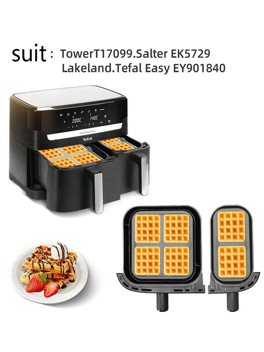 2 moldes de silicone para waffles e fritadeiras a ar, forros antiaderentes reutilizáveis para fritadeiras a ar, adequados para NA350, acessórios para fritadeiras a ar Tefal EY9018