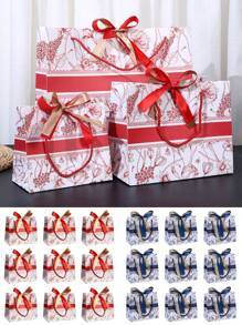 High-End Handbag With Ribbon Candy, Grocery Bag,Return Gift Bag Holiday Gift Packaging Paper Bag,Gift Bags,Printed Gift Packaging Bag, Bow Ribbon Gift Bag, Clothing Shopping Bag, Companion Handbag For Gifts,Reusable Shopping Bag,Home New Arrival Summer Cooling,Beach,Travel