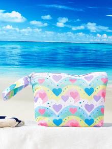 1Pc Wet Bag For Swimsuit Travel Beach Bag, Diaper Bag Toiletry Bag Waterproof Large Makeup Bag, Zipper Pouch For Girl Girls Sister Friends Wet Bag - Multicolor - View 12