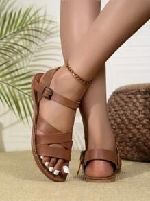 Women's Handmade Fashion Soft-Sole Non-Slip Comfortable Open-Toe Flat Sandals, Lightweight Home Wear