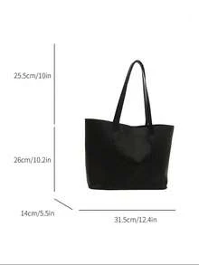 Women's Fashionable & Versatile Tote Bag For Commuting/Daily Use , Office - Black - View 4