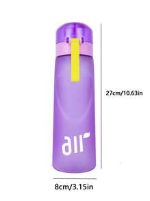 1 pièce Bouteille d'eau parfumée, bouteille avec un pod de saveur aléatoire, bouteille à eau 0 sucre 0 calorie avec paille pour l'extérieur, tasse étanche - convient pour la salle de gym, la course, la bouteille d'eau de sport