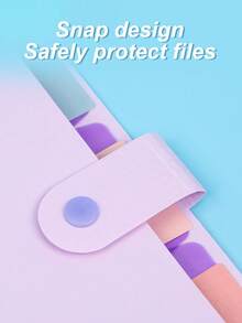 1pc Black/Pink/Purple PP Plastic A4 Document Organizer Bag, Multi-Purpose Large Capacity 5-Compartment With Snap Closure, Suitable For Kids, Students, School, Learning Supplies, Test Papers, Documents - Multicolor - View 4