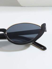 1 副女士猫眼无框时尚眼镜，适合夏季海滩度假、户外、旅行的街头风格 - 紫色 - 查看 7