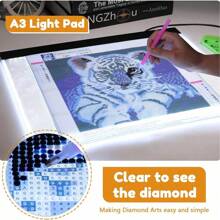 1 pièce Planche lumineuse LED A2/A3/A4/A5 convenant pour des kits de peinture de diamant, planche lumineuse pour peinture de diamant, planche lumineuse alimentée par USB pour la peinture, le croquis, l'animation, avec 4 pinces de fixation (couleurs noir, rouge, bleu, jaune disponibles)