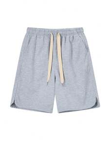 Men's Casual Sports Shorts, Work Pants, Hiking Shorts, Casual And Comfortable, Fashionable, Men's Elastic Waist, Pure Black Shorts-Casual Pants-Sports Pants, Very Suitable For Outdoor Travel, Sports, Fitness | Holiday Gifts - 淺灰色 - 查看 3