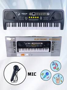61-Key Portable Electronic Keyboard Piano With Mic & USB Port – Digital Music Instrument With Built-In Songs, Recording & Playback, Adjustable Volume – Ideal For Beginners, Teens & Adults