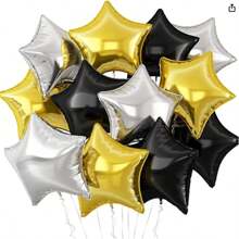 18 Inch Giant Star Foil Balloons - Shiny Metallic Party Decorations For Birthday/Wedding, Festive Backdrop Photo Props, Bulk Pack Celebration Supplies