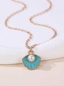 1pc/2pcs/4pcs Girl Shell Faux Pearl Necklace Set - Multicolor - View 10