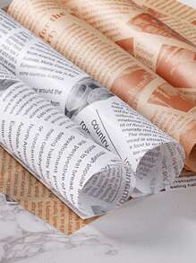100 pièces de papier anti-huile, papier de hamburger, frites et poulet frit, papier absorbant l'huile, papier de cuisson, papier d'emballage pour sandwich, style de journal avec imprimé rétro de journal pour doublures alimentaires