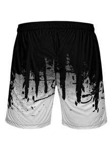 Disney (Disney Licensed) 1pc Men's Cartoon Donald Duck Printed Beach/Outdoor Sports Shorts, 3D Digital Printing, Lightweight, Breathable, Quick Dry, Comfortable Casual Style
