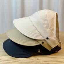 1pc Summer Women's Large Brim Empty Top Sun Hat, Foldable Quick Dry Summer Beach Women's Outdoor Hollow Top Widened Brim Baseball Cap Peaked Cap Beach Essential