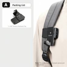 de mochila Vamson para Insta360 x3 para cámara GoPro Hero 11 10 9 360° Accesorios de Montaje de Cinturón de Hombro Giratorio para  Action - B - Ver 9