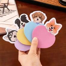 Blocchetti per appunti a forma di cuore con il simpatico volto di un cucciolo, 30 fogli per blocchetto, colori chiari, adatti per note d'ufficio, promemoria e memo, forniture scolastiche, rientro a scuola